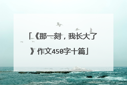《那一刻，我长大了》作文450字十篇