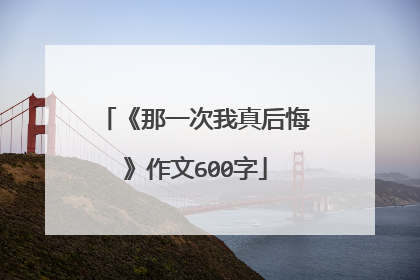 《那一次我真后悔》作文600字