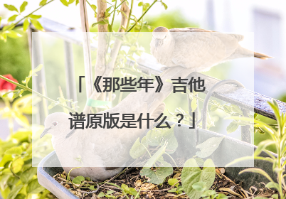 《那些年》吉他谱原版是什么？