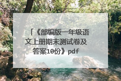 《部编版一年级语文上册期末测试卷及答案10份》pdf下载在线阅读全文,求百度网盘云资源
