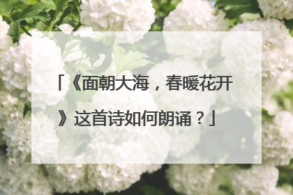 《面朝大海,春暖花开》这首诗如何朗诵?