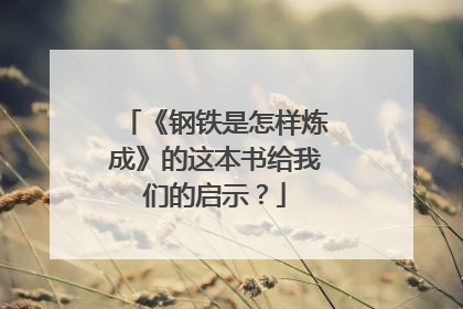 《钢铁是怎样炼成》的这本书给我们的启示?