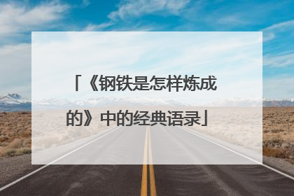 《钢铁是怎样炼成的》中的经典语录