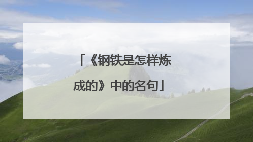 《钢铁是怎样炼成的》中的名句