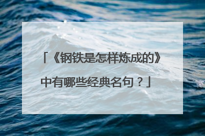 《钢铁是怎样炼成的》中有哪些经典名句？