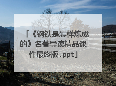 《钢铁是怎样炼成的》名著导读精品课件最终版.ppt