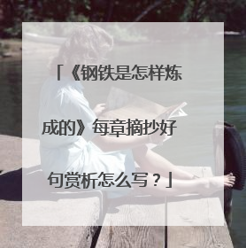 《钢铁是怎样炼成的》每章摘抄好句赏析怎么写?