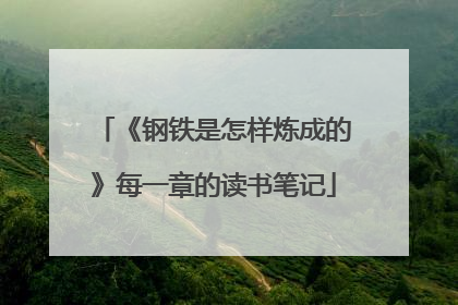 《钢铁是怎样炼成的》每一章的读书笔记