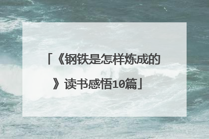 《钢铁是怎样炼成的》读书感悟10篇