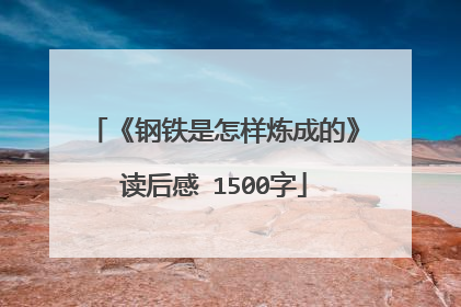 《钢铁是怎样炼成的》读后感 1500字