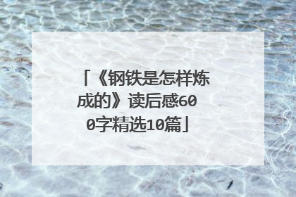 《钢铁是怎样炼成的》读后感600字精选10篇