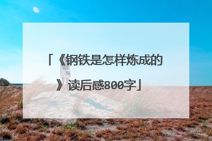 《钢铁是怎样炼成的》读后感800字