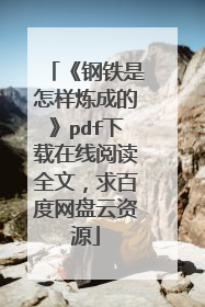 《钢铁是怎样炼成的》pdf下载在线阅读全文,求百度网盘云资源