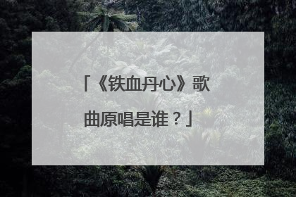 《铁血丹心》歌曲原唱是谁？