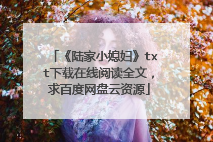 《陆家小媳妇》txt下载在线阅读全文，求百度网盘云资源