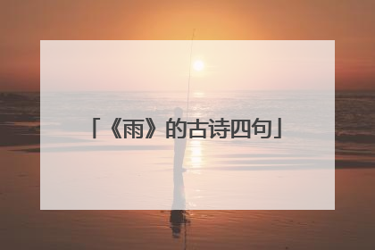 《雨》的古诗四句