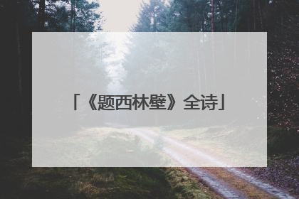 《题西林壁》全诗