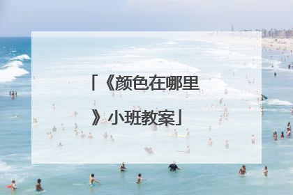 《颜色在哪里》小班教案