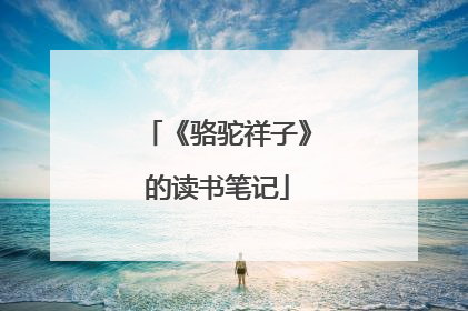 《骆驼祥子》的读书笔记