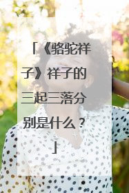 《骆驼祥子》祥子的三起三落分别是什么?