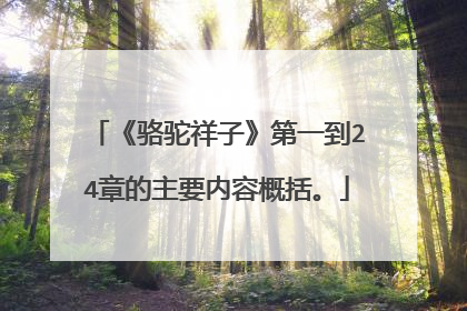 《骆驼祥子》第一到24章的主要内容概括。