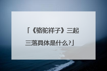 《骆驼祥子》三起三落具体是什么?