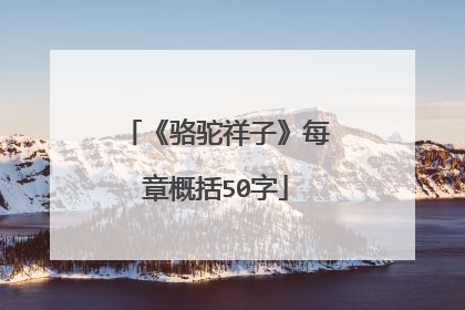 《骆驼祥子》每章概括50字