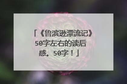《鲁滨逊漂流记》 50字左右的读后感。50字!