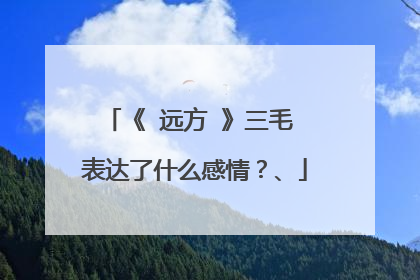 《 远方 》三毛 表达了什么感情？、