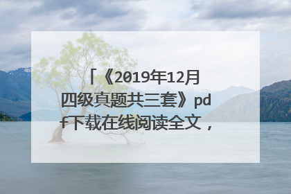 《2019年12月四级真题共三套》pdf下载在线阅读全文，求百度网盘云资源