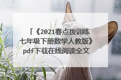 《2021春点拨训练七年级下册数学人教版》pdf下载在线阅读全文，求百度网盘云资源