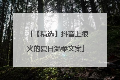 【精选】抖音上很火的夏日温柔文案