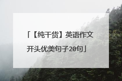 【纯干货】英语作文开头优美句子20句