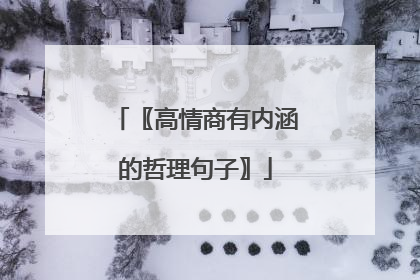 〖高情商有内涵的哲理句子〗