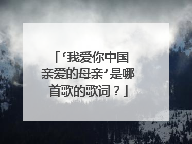 ‘我爱你中国 亲爱的母亲’是哪首歌的歌词？