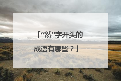 “然”字开头的成语有哪些？