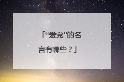 “爱党”的名言有哪些？