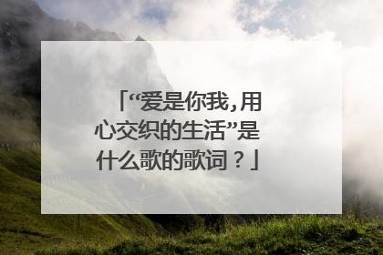 “爱是你我,用心交织的生活”是什么歌的歌词?