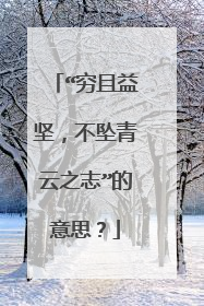 “穷且益坚,不坠青云之志”的意思?