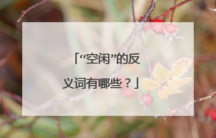 “空闲”的反义词有哪些？