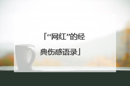 “网红”的经典伤感语录