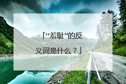 “羞耻”的反义词是什么？