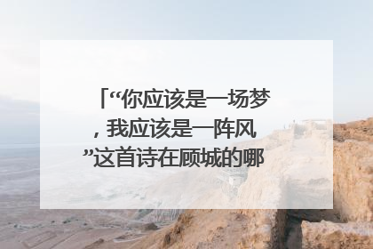 “你应该是一场梦,我应该是一阵风 ”这首诗在顾城的哪本诗集中?(除了《顾城诗全集》)