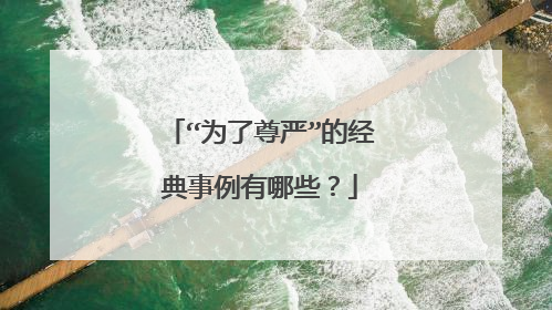 “为了尊严”的经典事例有哪些？