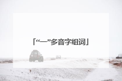 “一”多音字组词