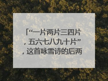 “一片两片三四片，五六七八九十片”，这首咏雪诗的后两句是什么？