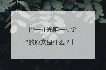 “一寸光阴一寸金”的原文是什么？