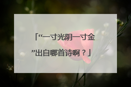 “一寸光阴一寸金”出自哪首诗啊？