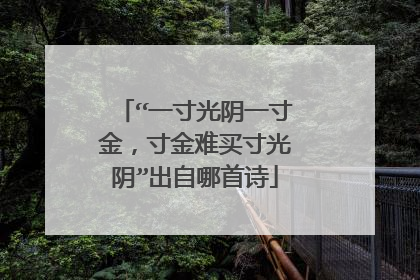 “一寸光阴一寸金，寸金难买寸光阴”出自哪首诗