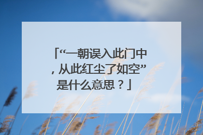 “一朝误入此门中,从此红尘了如空”是什么意思?